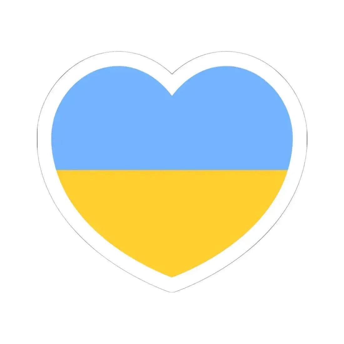 Heart Flag of Ukraine 1917-1921, 1991-1992 - STICKER Vinyl Kiss-Cut Decal 6 Inch White - The Sticker Space