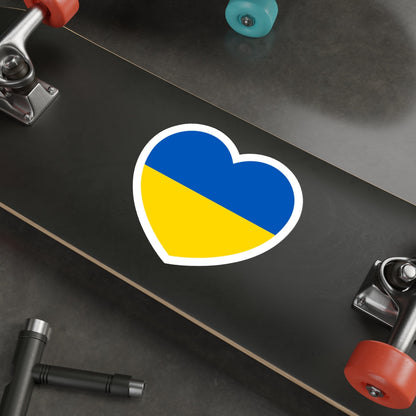 Heart Flag of Ukraine - STICKER Vinyl Die-Cut Decal-The Sticker Space