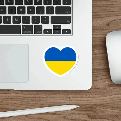 Heart Flag of Ukraine - STICKER Vinyl Die-Cut Decal - The Sticker Space