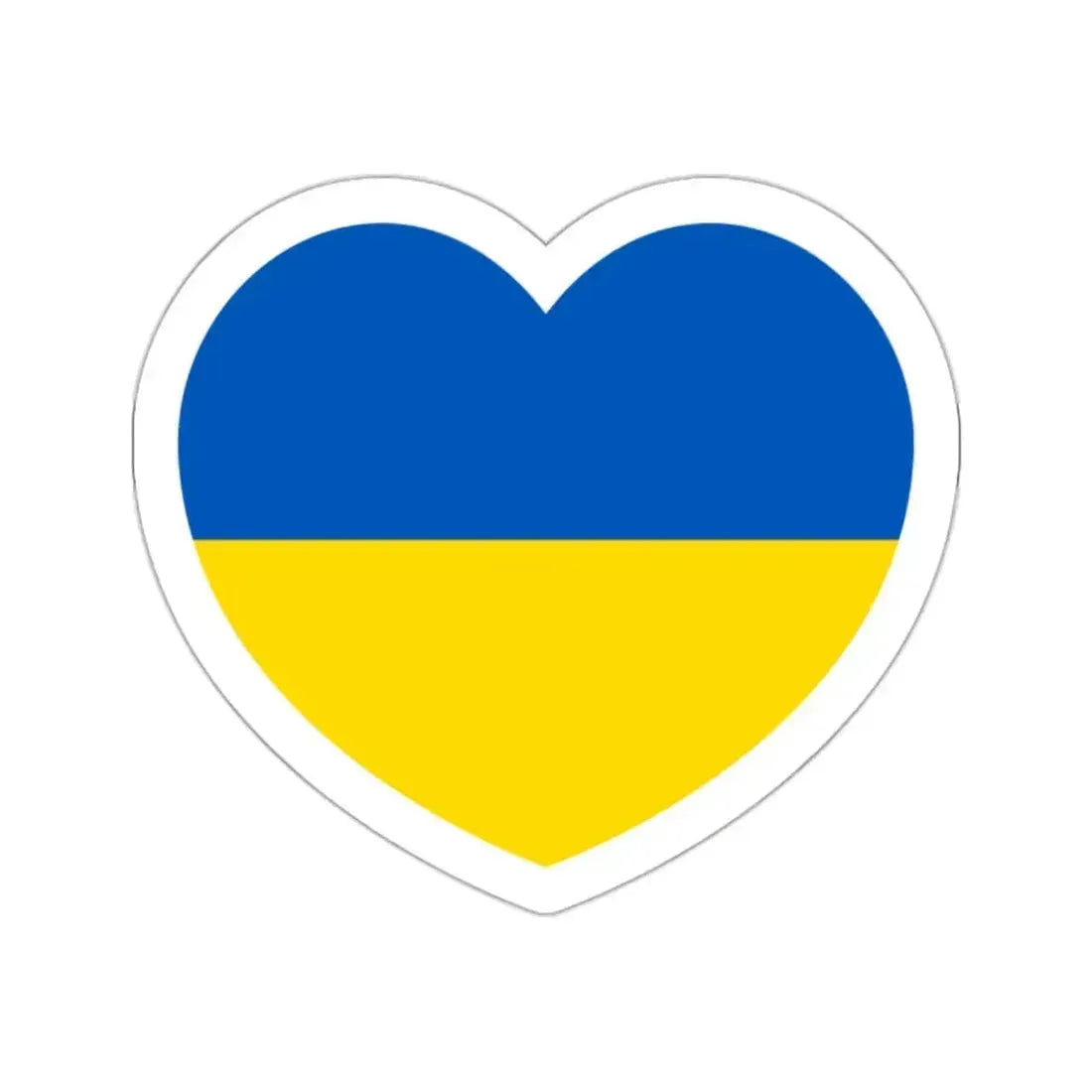 Heart Flag of Ukraine - STICKER Vinyl Die-Cut Decal White Die-Cut 2 Inch - The Sticker Space