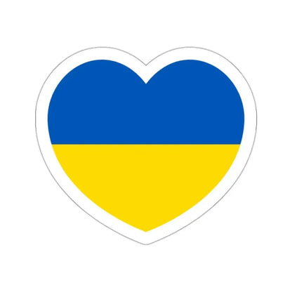 Heart Flag of Ukraine - STICKER Vinyl Die-Cut Decal White Die-Cut 2 Inch - The Sticker Space