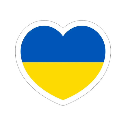 Heart Flag of Ukraine - STICKER Vinyl Die-Cut Decal White Die-Cut 2 Inch - The Sticker Space
