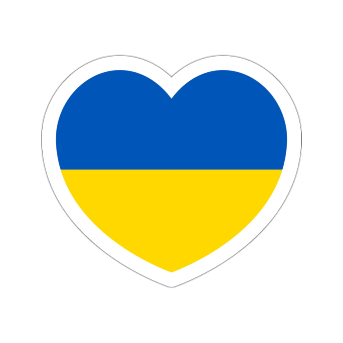 Heart Flag of Ukraine - STICKER Vinyl Die-Cut Decal-White-The Sticker Space