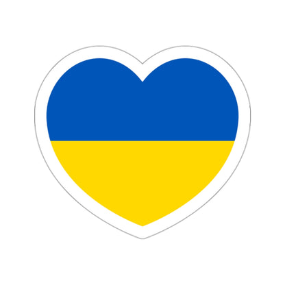 Heart Flag of Ukraine - STICKER Vinyl Die-Cut Decal-White-The Sticker Space