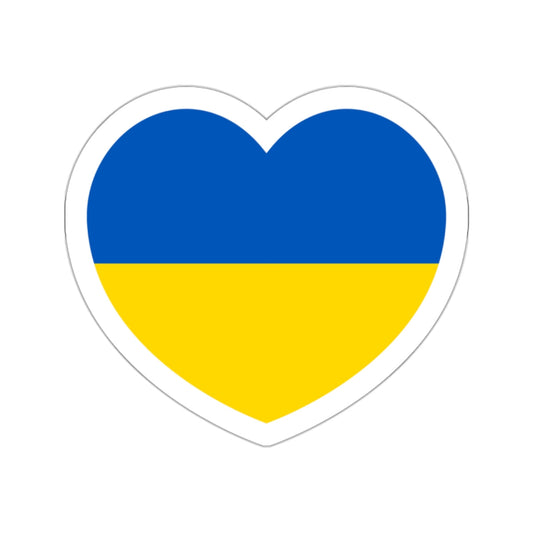 Heart Flag of Ukraine - STICKER Vinyl Die-Cut Decal-White-The Sticker Space