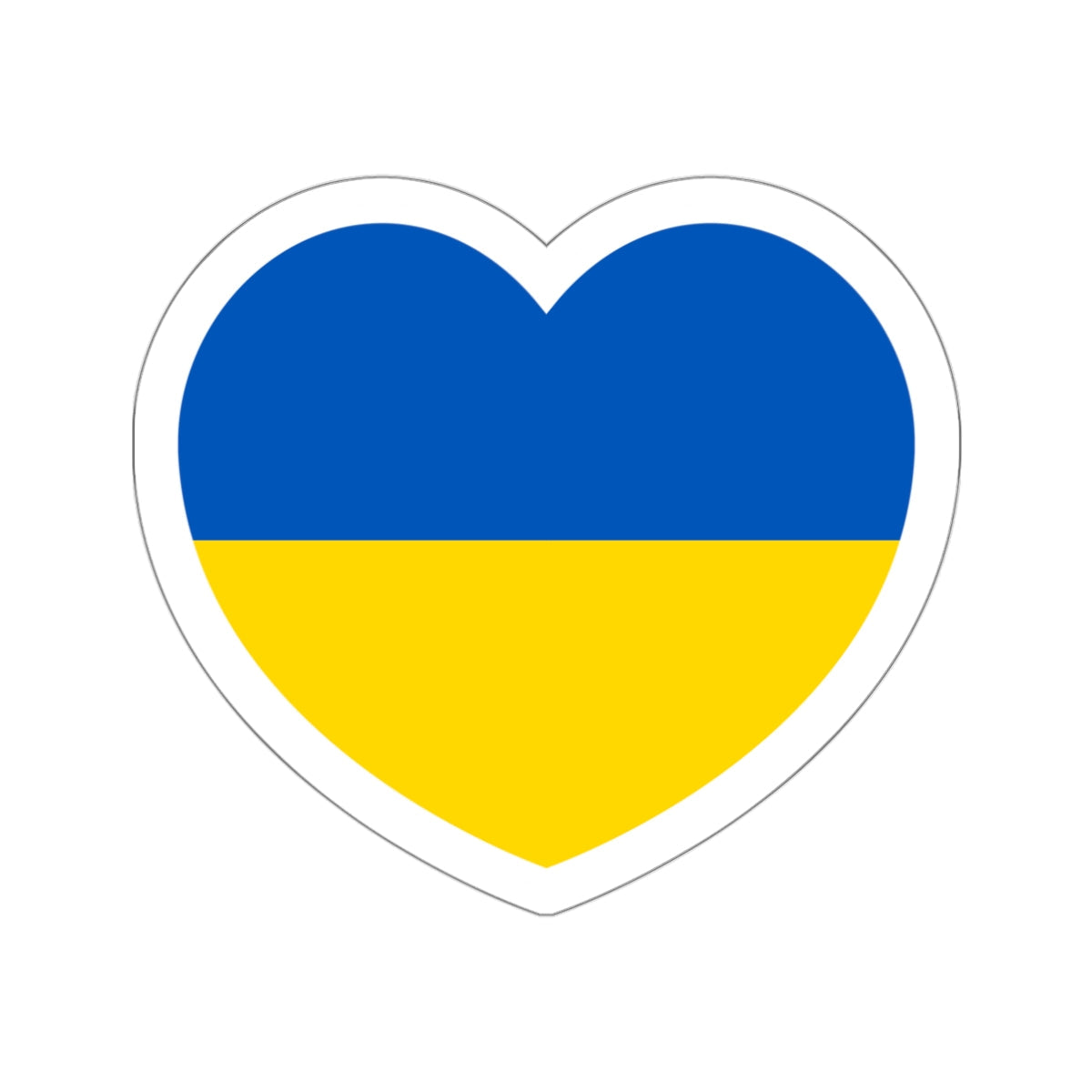 Heart Flag of Ukraine - STICKER Vinyl Die-Cut Decal-White-The Sticker Space