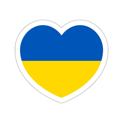 Heart Flag of Ukraine - STICKER Vinyl Die-Cut Decal-White-The Sticker Space