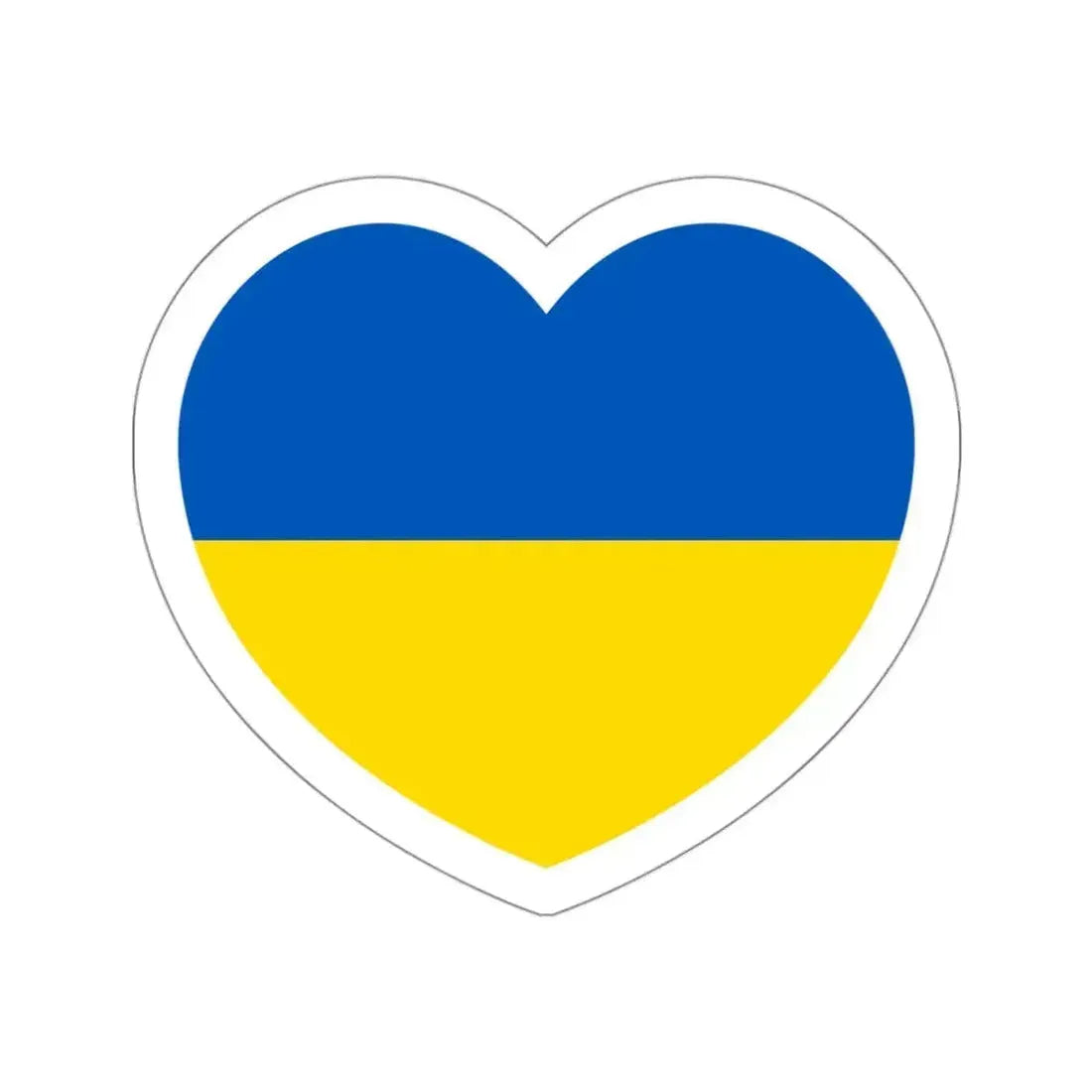 Heart Flag of Ukraine - STICKER Vinyl Die-Cut Decal White Die-Cut 3 Inch - The Sticker Space