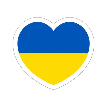 Heart Flag of Ukraine - STICKER Vinyl Die-Cut Decal White Die-Cut 3 Inch - The Sticker Space