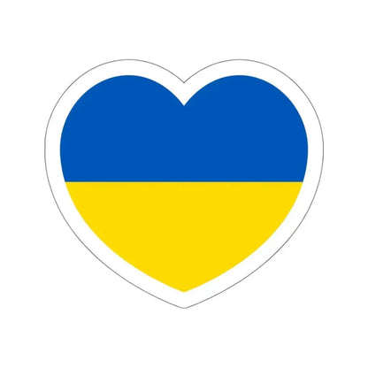 Heart Flag of Ukraine - STICKER Vinyl Die-Cut Decal White Die-Cut 5 Inch - The Sticker Space