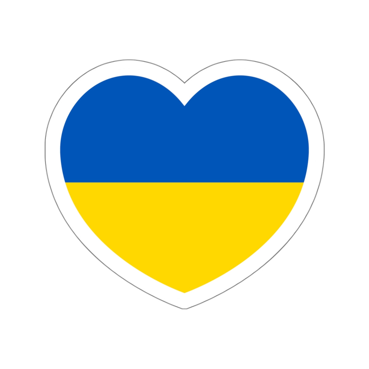 Heart Flag of Ukraine - STICKER Vinyl Die-Cut Decal-White-The Sticker Space