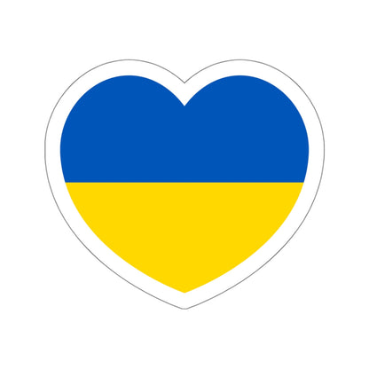 Heart Flag of Ukraine - STICKER Vinyl Die-Cut Decal-White-The Sticker Space