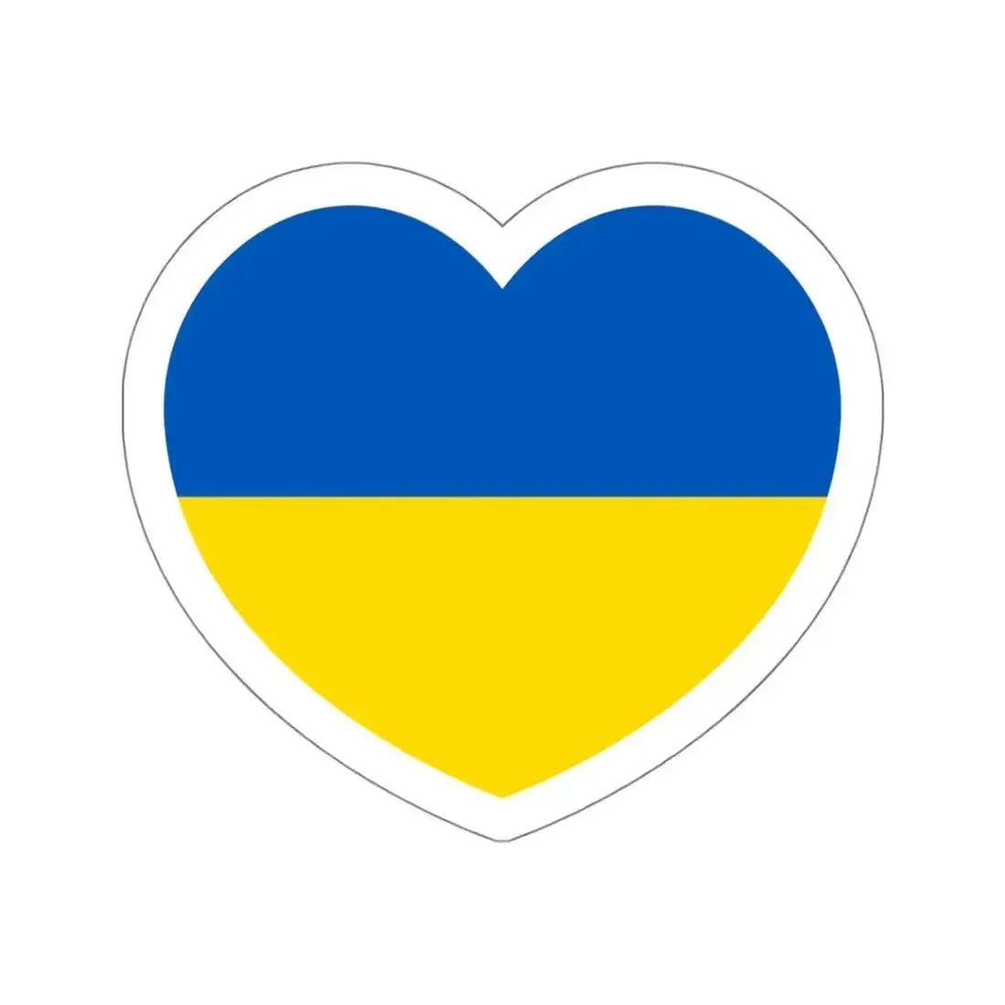 Heart Flag of Ukraine - STICKER Vinyl Die-Cut Decal White Die-Cut 6 Inch - The Sticker Space