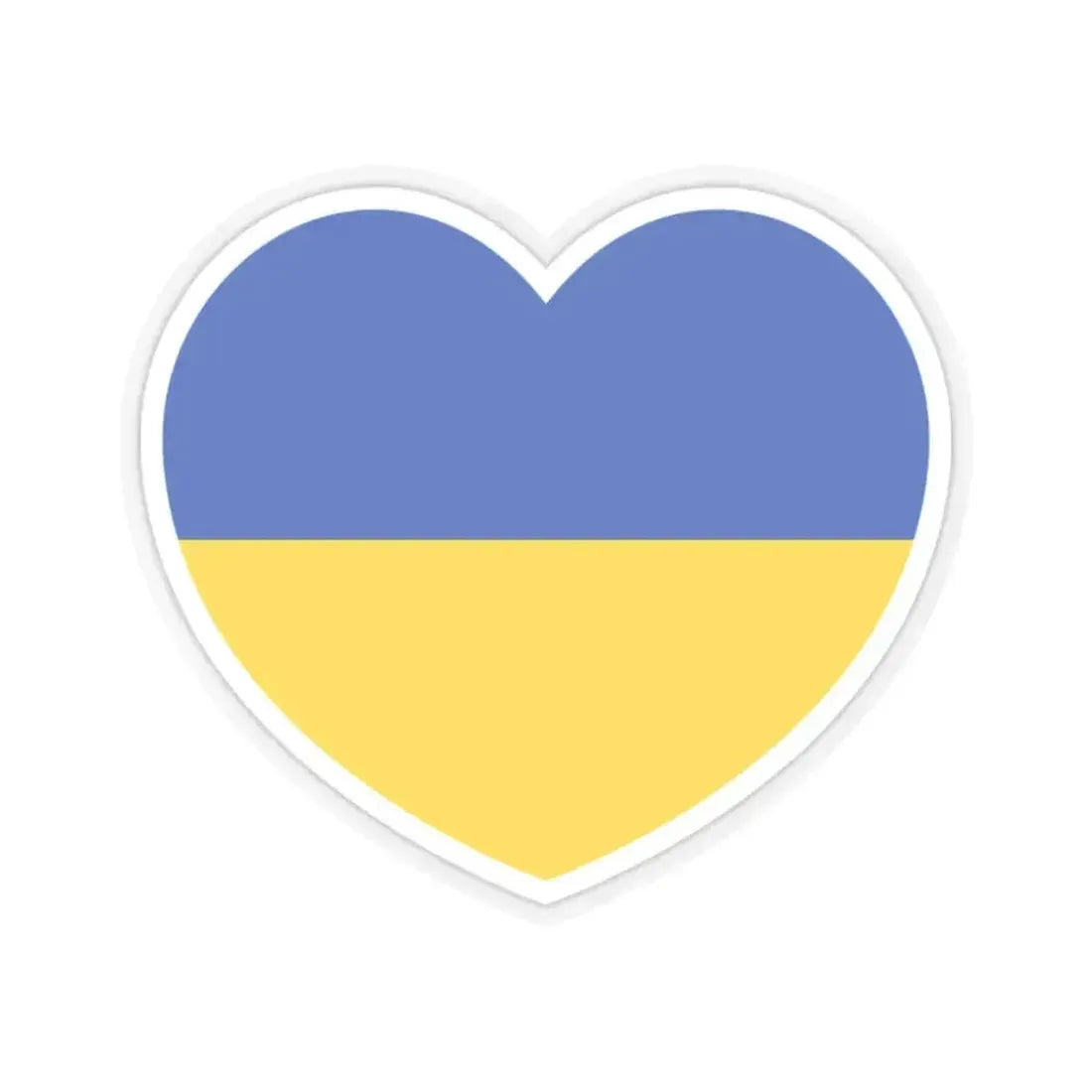 Heart Flag of Ukraine - STICKER Vinyl Kiss-Cut Decal 2 Inch Transparent - The Sticker Space