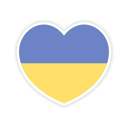 Heart Flag of Ukraine - STICKER Vinyl Kiss-Cut Decal 2 Inch Transparent - The Sticker Space