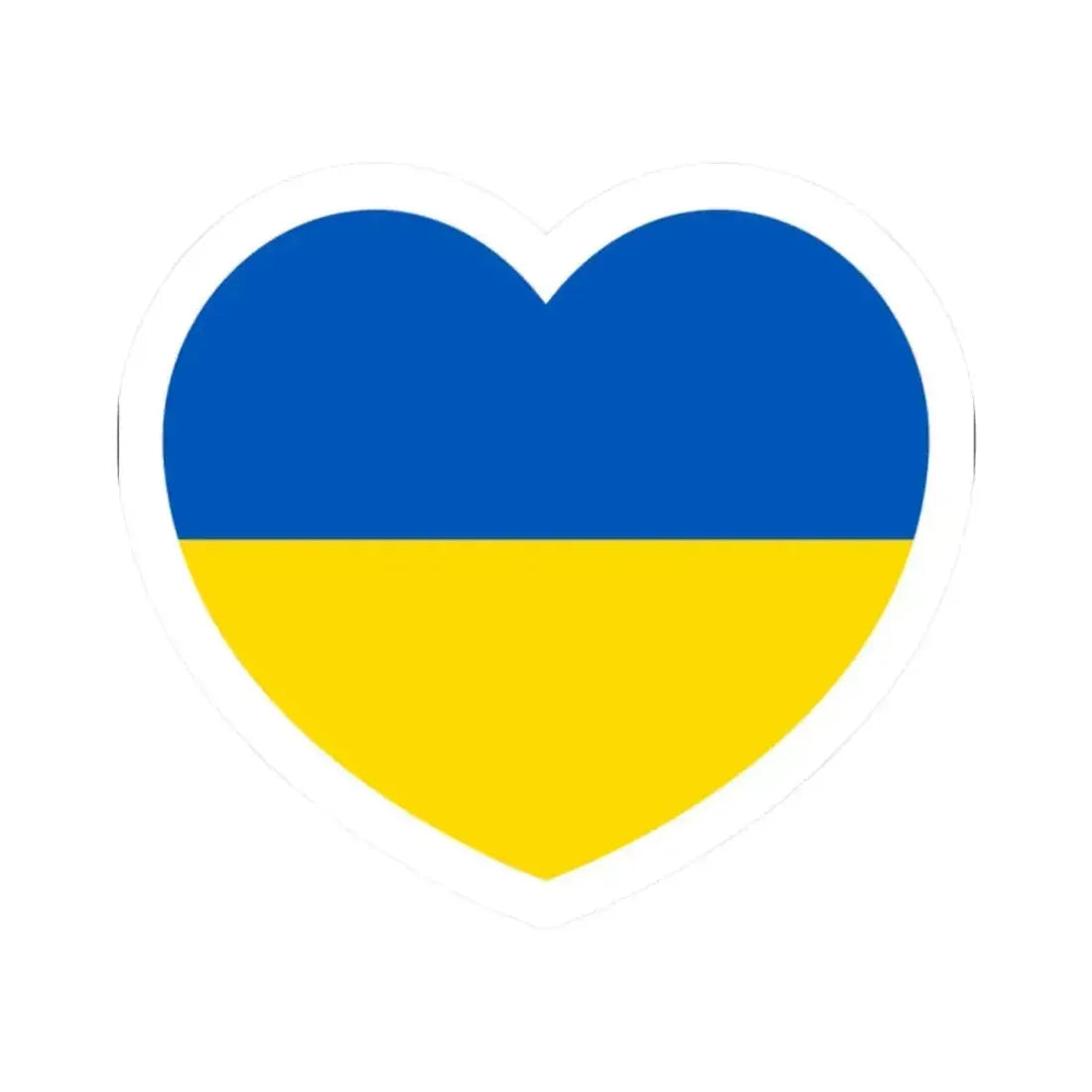 Heart Flag of Ukraine - STICKER Vinyl Kiss-Cut Decal 2 Inch White - The Sticker Space