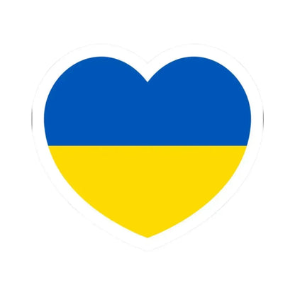 Heart Flag of Ukraine - STICKER Vinyl Kiss-Cut Decal 2 Inch White - The Sticker Space
