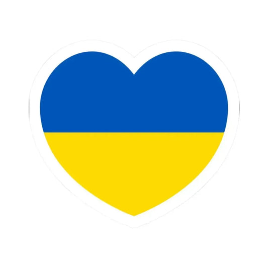 Heart Flag of Ukraine - STICKER Vinyl Kiss-Cut Decal 2 Inch White - The Sticker Space
