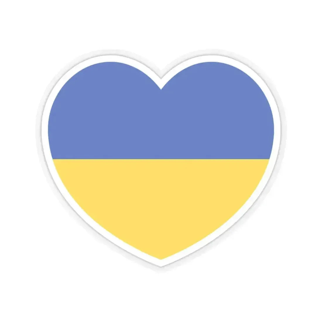 Heart Flag of Ukraine - STICKER Vinyl Kiss-Cut Decal 3 Inch Transparent - The Sticker Space