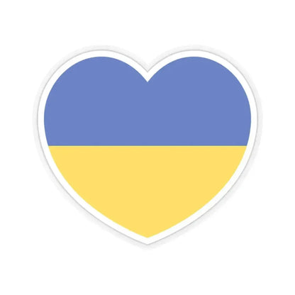 Heart Flag of Ukraine - STICKER Vinyl Kiss-Cut Decal 3 Inch Transparent - The Sticker Space