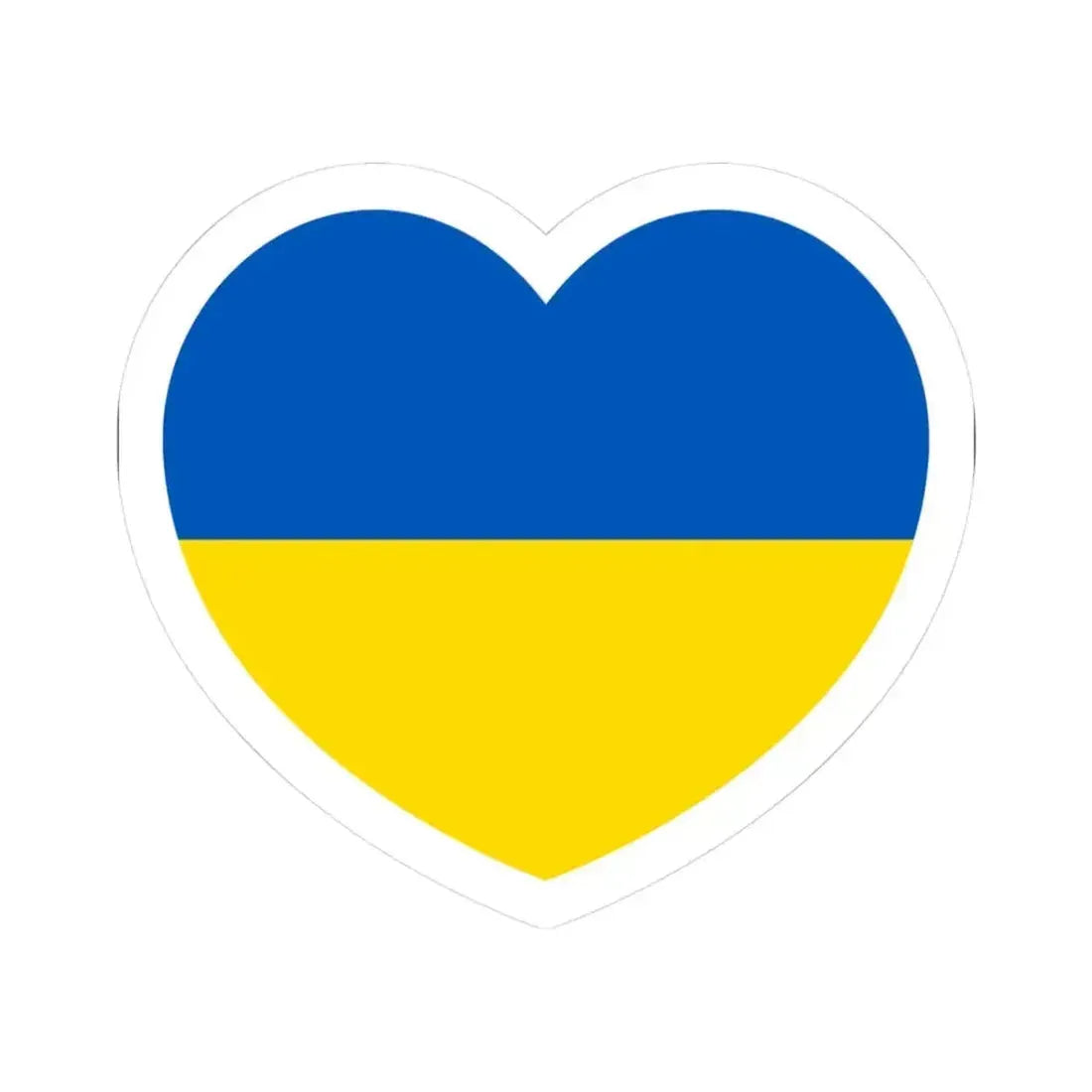 Heart Flag of Ukraine - STICKER Vinyl Kiss-Cut Decal 3 Inch White - The Sticker Space