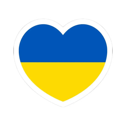 Heart Flag of Ukraine - STICKER Vinyl Kiss-Cut Decal 3 Inch White - The Sticker Space