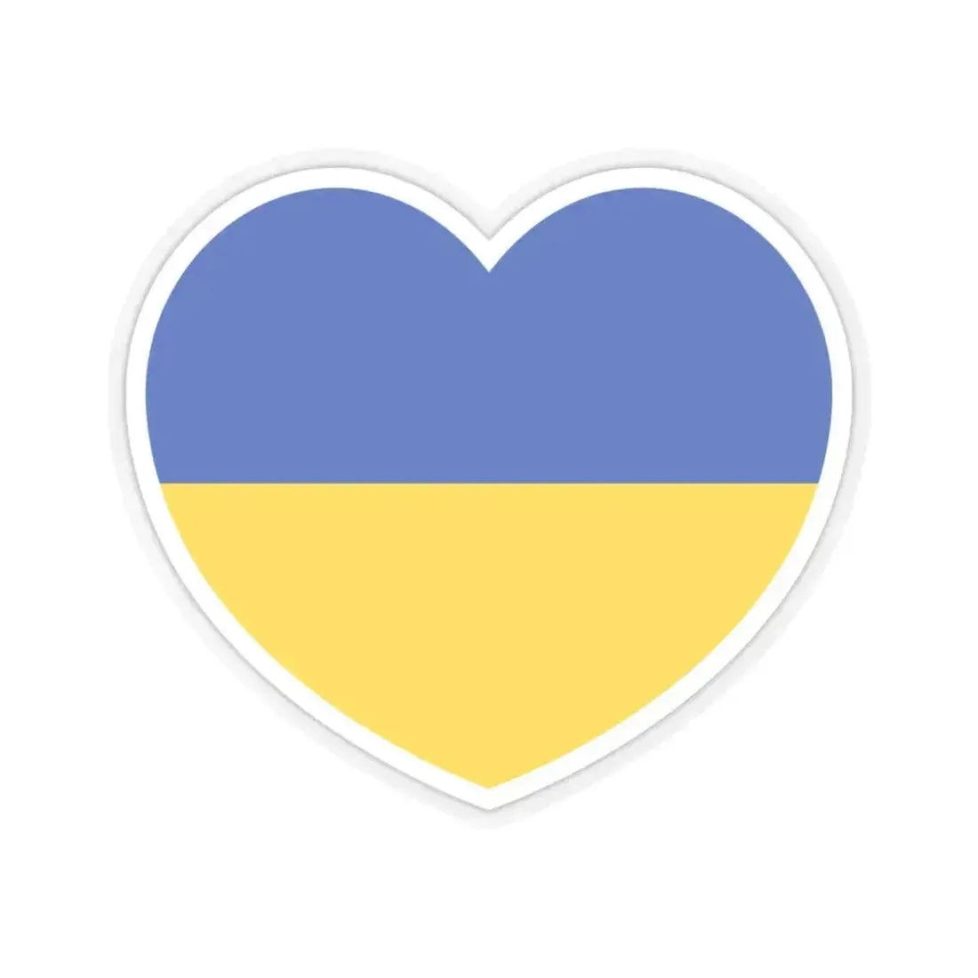 Heart Flag of Ukraine - STICKER Vinyl Kiss-Cut Decal 4 Inch Transparent - The Sticker Space