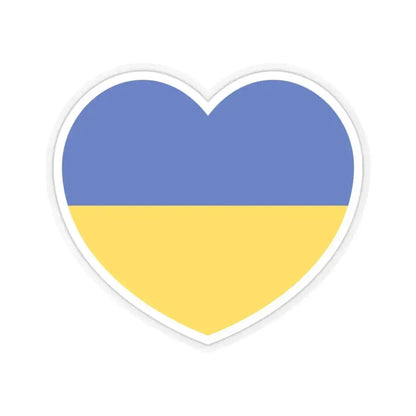 Heart Flag of Ukraine - STICKER Vinyl Kiss-Cut Decal 4 Inch Transparent - The Sticker Space