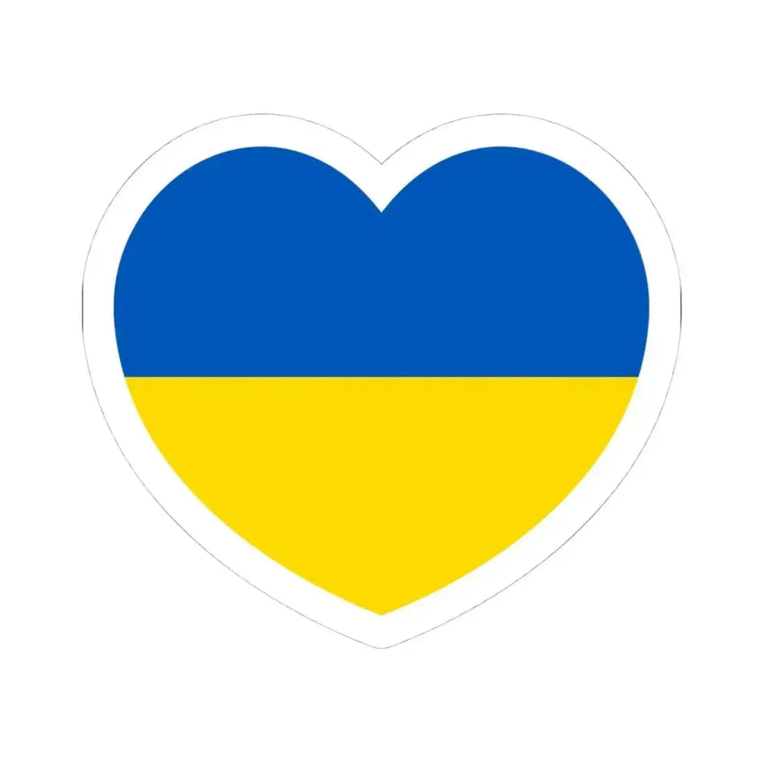 Heart Flag of Ukraine - STICKER Vinyl Kiss-Cut Decal 4 Inch White - The Sticker Space