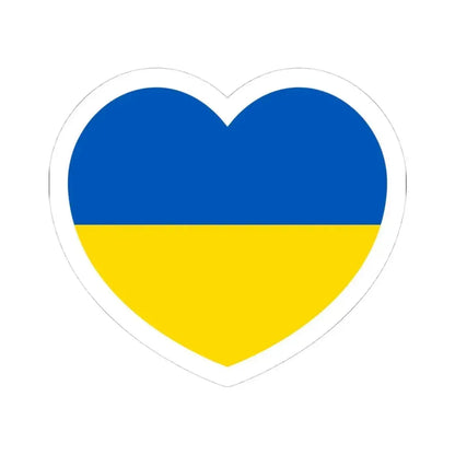 Heart Flag of Ukraine - STICKER Vinyl Kiss-Cut Decal 4 Inch White - The Sticker Space