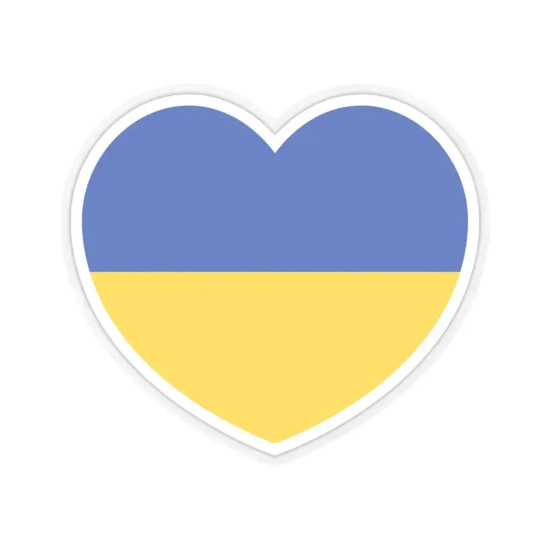Heart Flag of Ukraine - STICKER Vinyl Kiss-Cut Decal 6 Inch Transparent - The Sticker Space