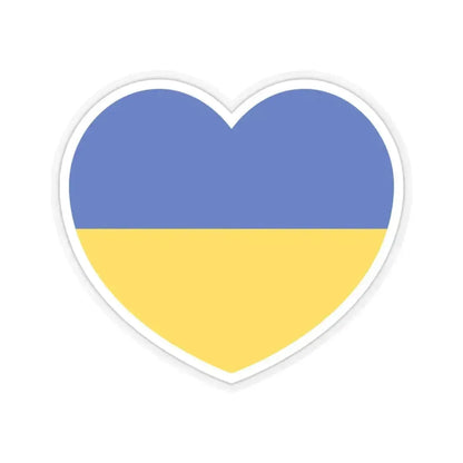 Heart Flag of Ukraine - STICKER Vinyl Kiss-Cut Decal 6 Inch Transparent - The Sticker Space