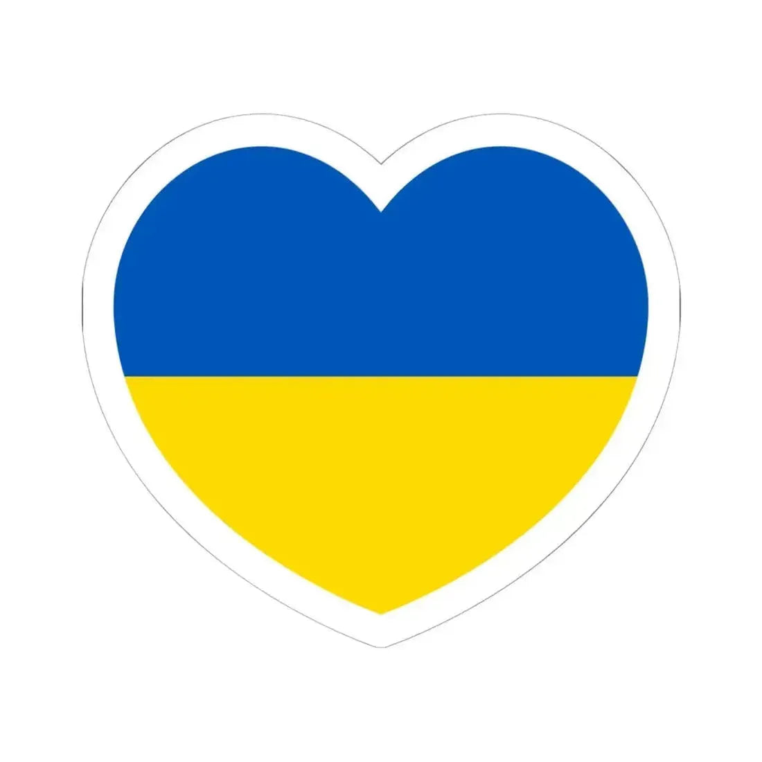 Heart Flag of Ukraine - STICKER Vinyl Kiss-Cut Decal 6 Inch White - The Sticker Space