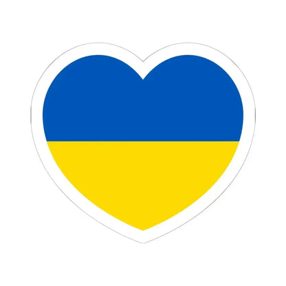 Heart Flag of Ukraine - STICKER Vinyl Kiss-Cut Decal 6 Inch White - The Sticker Space