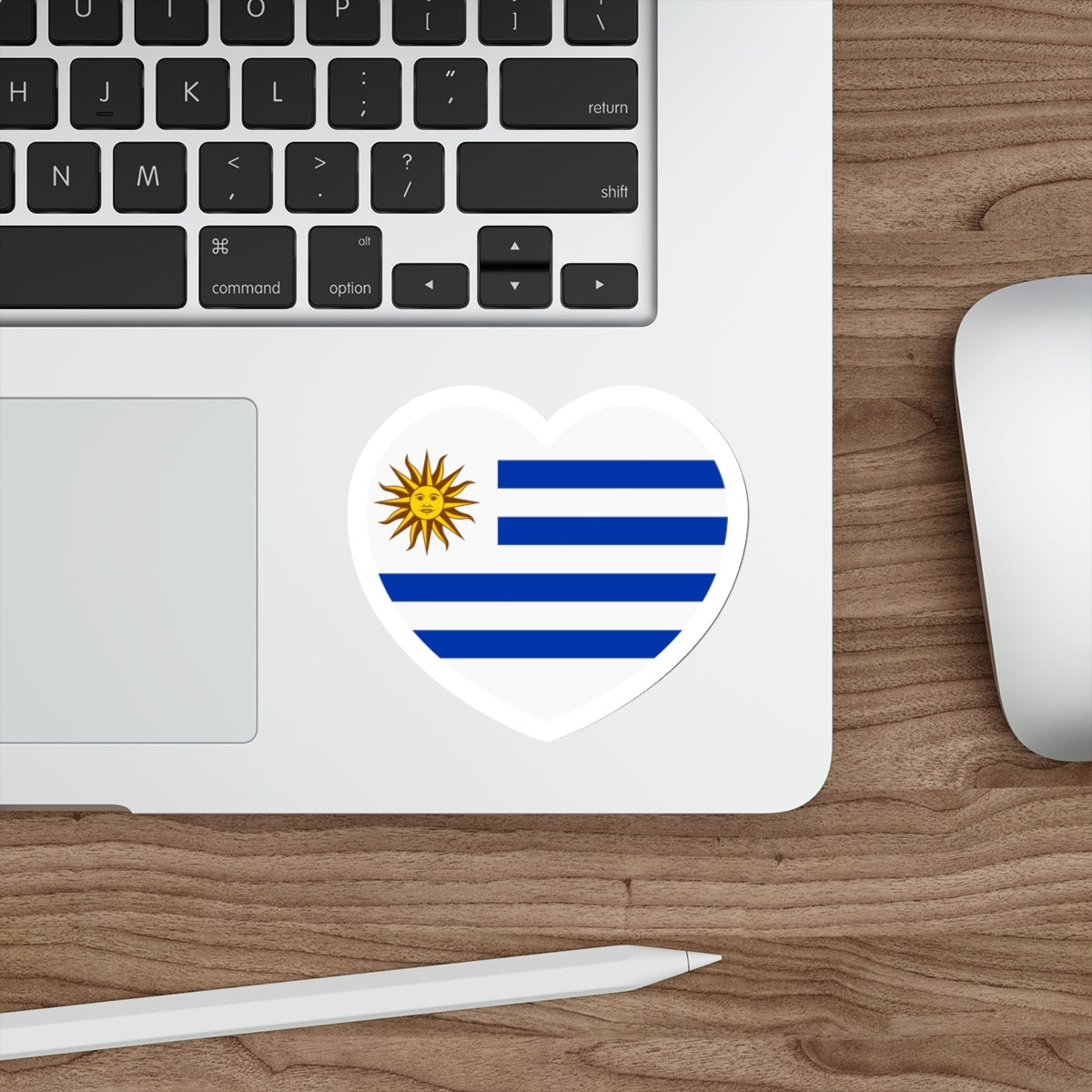 Heart Flag of Uruguay - STICKER Vinyl Die-Cut Decal-The Sticker Space