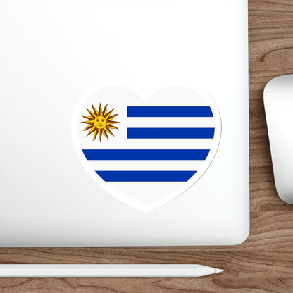 Heart Flag of Uruguay - STICKER Vinyl Die-Cut Decal-The Sticker Space