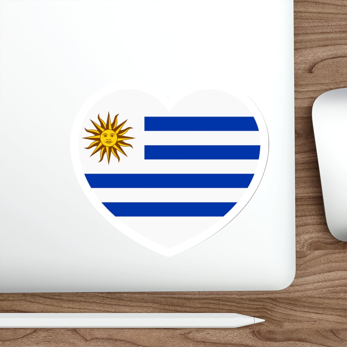 Heart Flag of Uruguay - STICKER Vinyl Die-Cut Decal-The Sticker Space