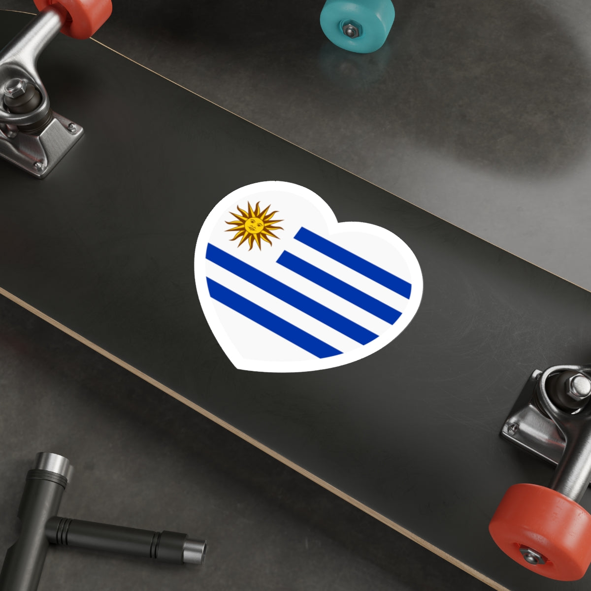 Heart Flag of Uruguay - STICKER Vinyl Die-Cut Decal-The Sticker Space