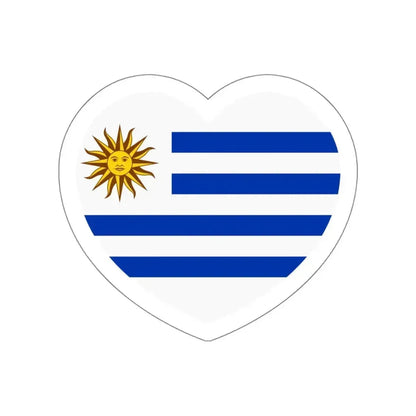 Heart Flag of Uruguay - STICKER Vinyl Die-Cut Decal White Die-Cut 6 Inch - The Sticker Space