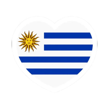 Heart Flag of Uruguay - STICKER Vinyl Kiss-Cut Decal 2 Inch White - The Sticker Space