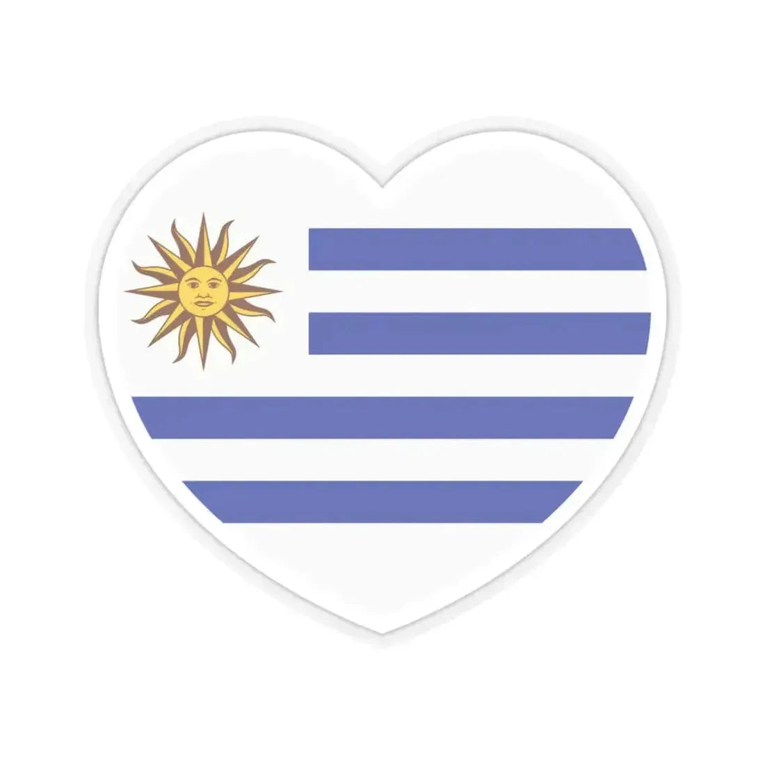 Heart Flag of Uruguay - STICKER Vinyl Kiss-Cut Decal 3 Inch Transparent - The Sticker Space