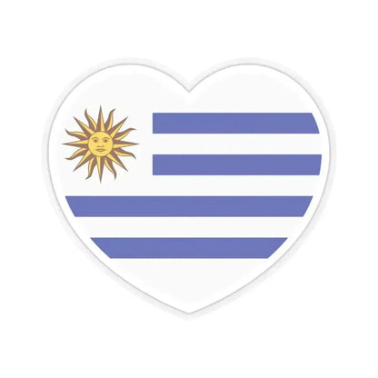 Heart Flag of Uruguay - STICKER Vinyl Kiss-Cut Decal 4 Inch Transparent - The Sticker Space