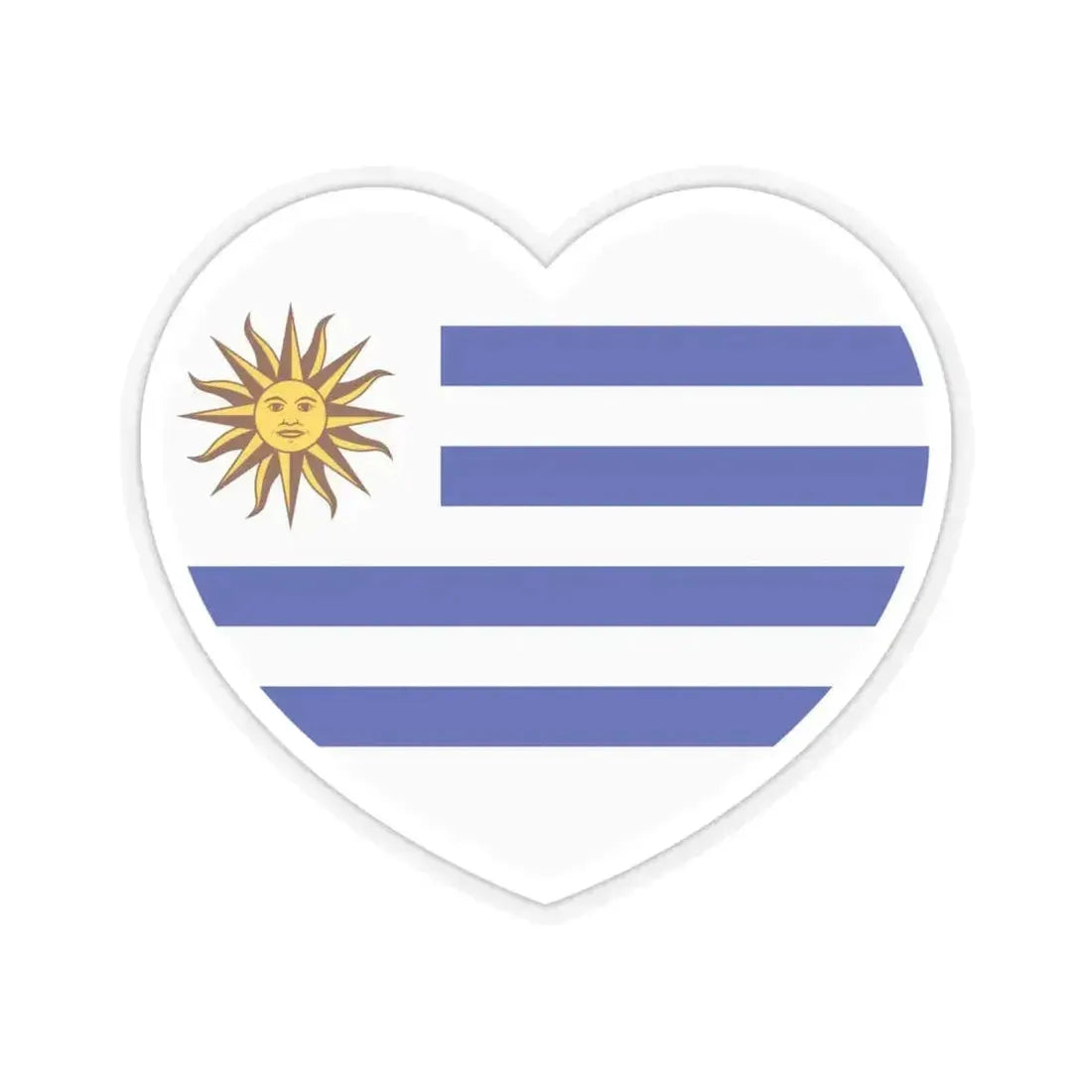 Heart Flag of Uruguay - STICKER Vinyl Kiss-Cut Decal 6 Inch Transparent - The Sticker Space