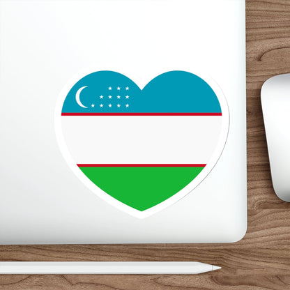 Heart Flag of Uzbekistan - STICKER Vinyl Die-Cut Decal-The Sticker Space