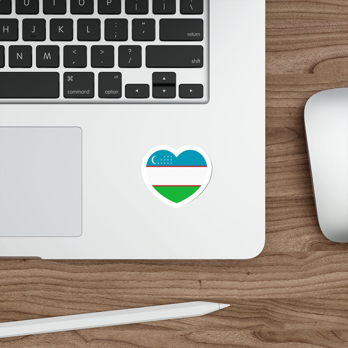 Heart Flag of Uzbekistan - STICKER Vinyl Die-Cut Decal-The Sticker Space