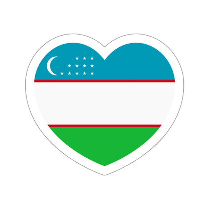 Heart Flag of Uzbekistan - STICKER Vinyl Die-Cut Decal-White-The Sticker Space