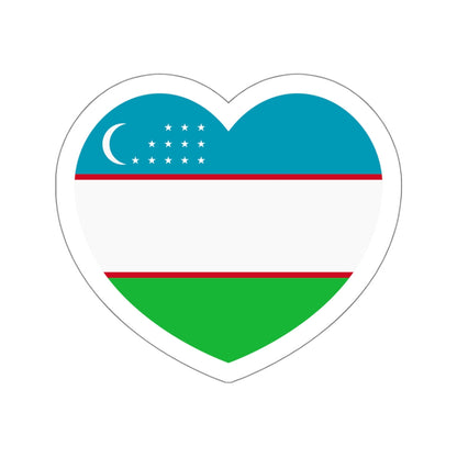 Heart Flag of Uzbekistan - STICKER Vinyl Die-Cut Decal-White-The Sticker Space