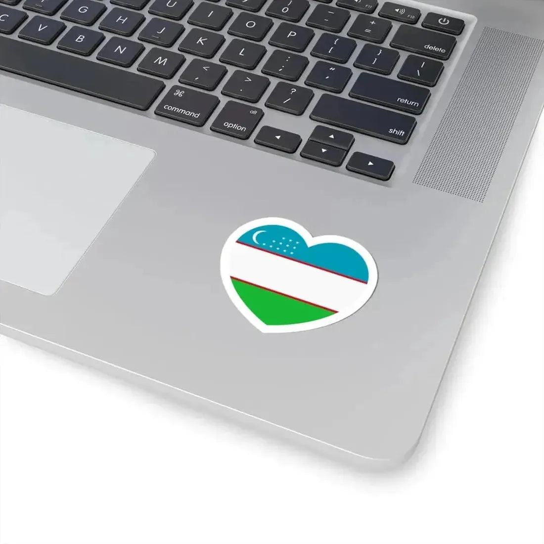 Heart Flag of Uzbekistan - STICKER Vinyl Kiss-Cut Decal - The Sticker Space