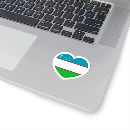 Heart Flag of Uzbekistan - STICKER Vinyl Kiss-Cut Decal - The Sticker Space