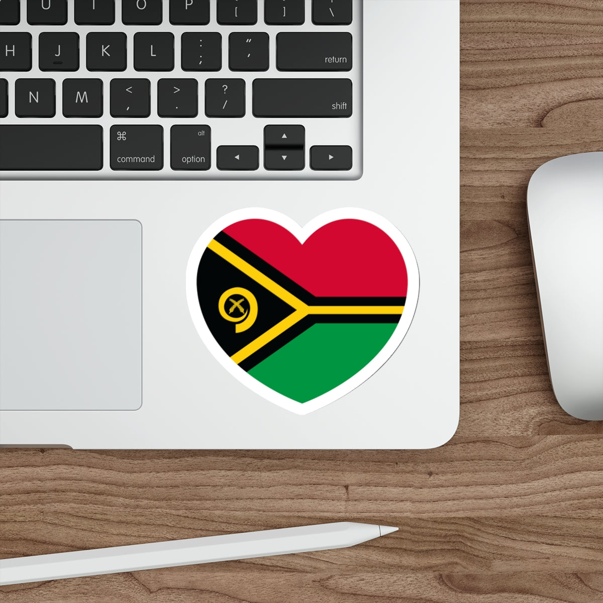 Heart Flag of Vanuatu - STICKER Vinyl Die-Cut Decal-The Sticker Space